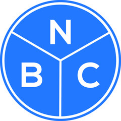 NBC letter logo design on white background. NBC  creative circle letter logo concept. NBC letter design.
