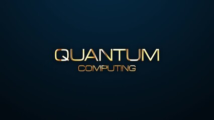Quantum Computing text word gold light animation loop with glitch text effect. 4K 3D seamless looping Quantum Computing effect element for Cinema trailer, Sales Marketing title banner. Old Gaming Cons