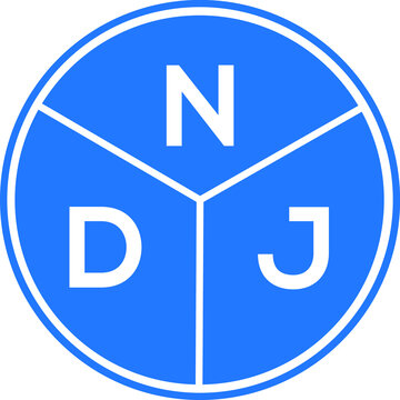 NDJ letter logo design on white background. NDJ  
 creative circle letter logo concept. NDJ letter design.
