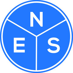 NES letter logo design on black background. NES  creative initials letter logo concept. NES letter design.