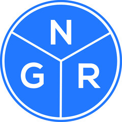 NGR letter logo design on black background. NGR  creative initials letter logo concept. NGR letter design.