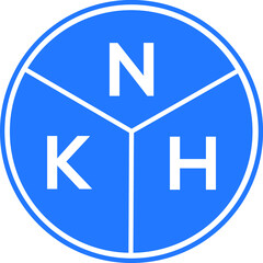 NKH letter logo design on black background. NKH  creative initials letter logo concept. NKH letter design.