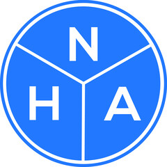 NHA letter logo design on black background. NHA  creative initials letter logo concept. NHA letter design.
