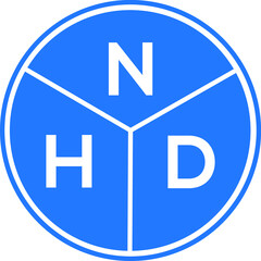 NHD letter logo design on black background. NHD  creative initials letter logo concept. NHD letter design.