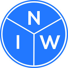 NIW letter logo design on white background. NIW  creative circle letter logo concept. NIW letter design.