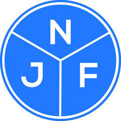 Fototapeta premium NJF letter logo design on white background. NJF creative circle letter logo concept. NJF letter design. 