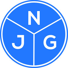 NJG letter logo design on white background. NJG  creative circle letter logo concept. NJG letter design.