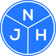 NJH letter logo design on white background. NJH  creative circle letter logo concept. NJH letter design.