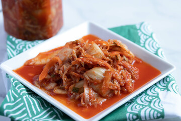 Spicy lettuce kimchi, Korean food, Vegetarian food good for health
