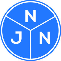 NJN letter logo design on white background. NJN  creative circle letter logo concept. NJN letter design.