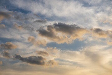 Beautiful pre-sunset clouds with bits of blue sky