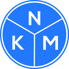 NKM letter logo design on white background. NKM  creative circle letter logo concept. NKM letter design.