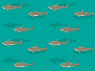 Fototapeta premium Tiger Shark Animation Seamless Wallpaper Background