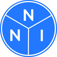 NNI letter logo design on white background. NNI 
 creative circle letter logo concept. NNI letter design.
