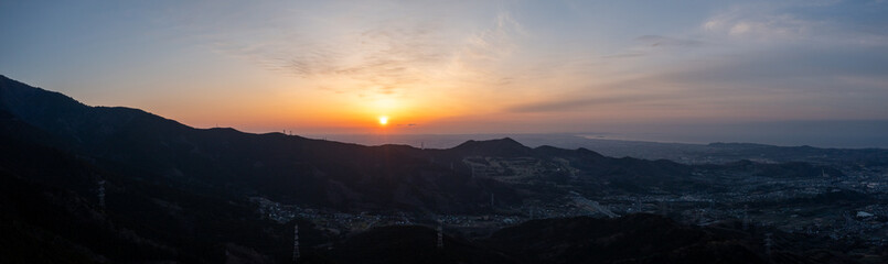 パノラマの朝焼け