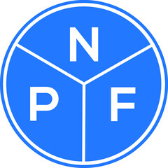 NPF letter logo design on white background. NPF  creative circle letter logo concept. NPF letter design.
