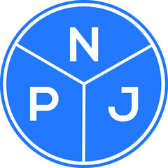 Fototapeta premium NPJ letter logo design on white background. NPJ creative circle letter logo concept. NPJ letter design. 