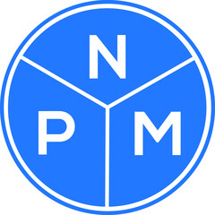 NPM letter logo design on white background. NPM  creative circle letter logo concept. NPM letter design. - obrazy, fototapety, plakaty