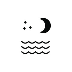 Obraz premium Ocean, Water, River, Sea Solid Line Icon Vector Illustration Logo Template. Suitable For Many Purposes.