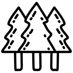 handdrawn pine tree icon