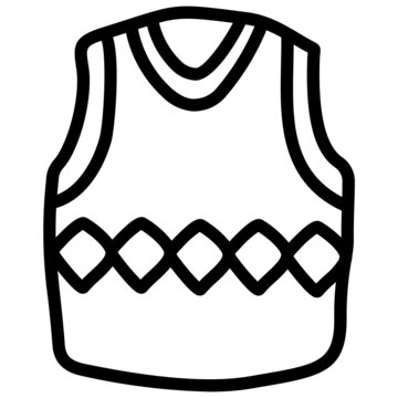 black vest outline design clip art preview