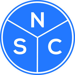 NSC letter logo design on white background. NSC  creative circle letter logo concept. NSC letter design.

