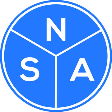 NSA letter logo design on white background. NSA  creative circle letter logo concept. NSA letter design.
