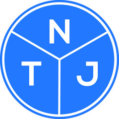 NTJ letter logo design on white background. NTJ  creative circle letter logo concept. NTJ letter design.
