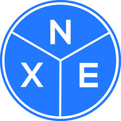 NXE letter logo design on white background. NXE  creative circle letter logo concept. NXE letter design.