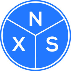 NXS letter logo design on white background. NXS  creative circle letter logo concept. NXS letter design.