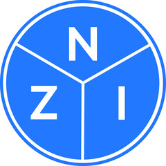 NZI letter logo design on white background. NZI creative  circle letter logo concept. NZI letter design.