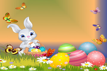 easter bunny and eggs