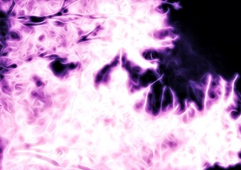 暗闇に光輝く抽象的な桜のイラスト