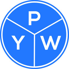 PYW letter logo design on white background. PYW  creative circle letter logo concept. PYW letter design.