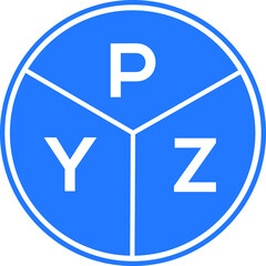 PYZ letter logo design on white background. PYZ   creative circle letter logo concept. PYZ letter design.