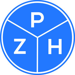 PZH letter logo design on white background. PZH   creative circle letter logo concept. PZH letter design.