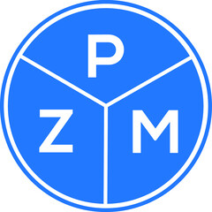 PZM letter logo design on white background. PZM  creative circle letter logo concept. PZM letter design.