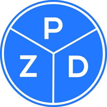 PZD letter logo design on white background. PZD  creative circle letter logo concept. PZD letter design.