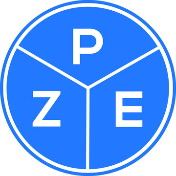PZE letter logo design on white background. PZE  creative circle letter logo concept. PZE letter design.