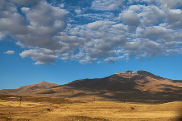 Fototapeta na wymiar Mountain landscape with low clouds