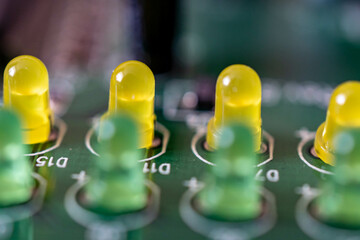 close up of computer circuit board