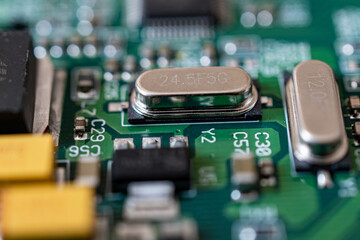 close up of computer circuit board