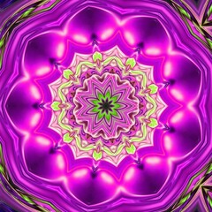 Collection of abstract image structure of poppy flower with latin name (Papaver somniferum) in pink and purple neon colors kaleidoscope, spiral, circle and geometry concept