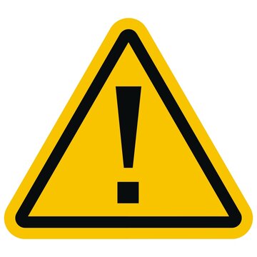 Danger sign, danger icon, yellow triangle sign with exclamation mark. Vector illustration on white background
