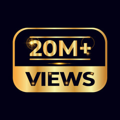 Naklejka premium 20M or 20 million followers thank you 3d word on white background. 3d illustration for Social Network 