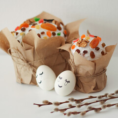 easter eggs in a basket