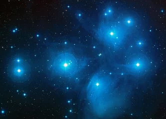 Foto op Canvas Open Cluster De Pleiaden in het sterrenbeeld Stier. Elementen van deze foto geleverd door NASA © Claudio Caridi