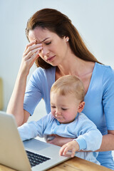 Moments in motherhood. Shot of a mother and her baby boy at home.