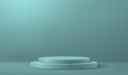 3d realistic podium or pedestal on empty studio background