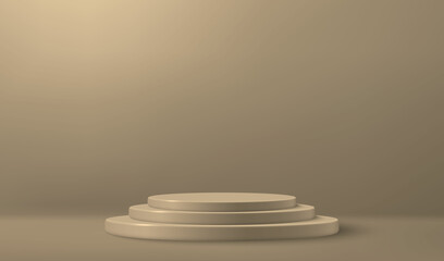 3d realistic podium or pedestal on empty studio background